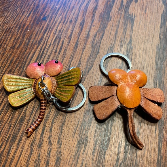 Jewelry - 2 All leather dragonfly key ring.  2 items